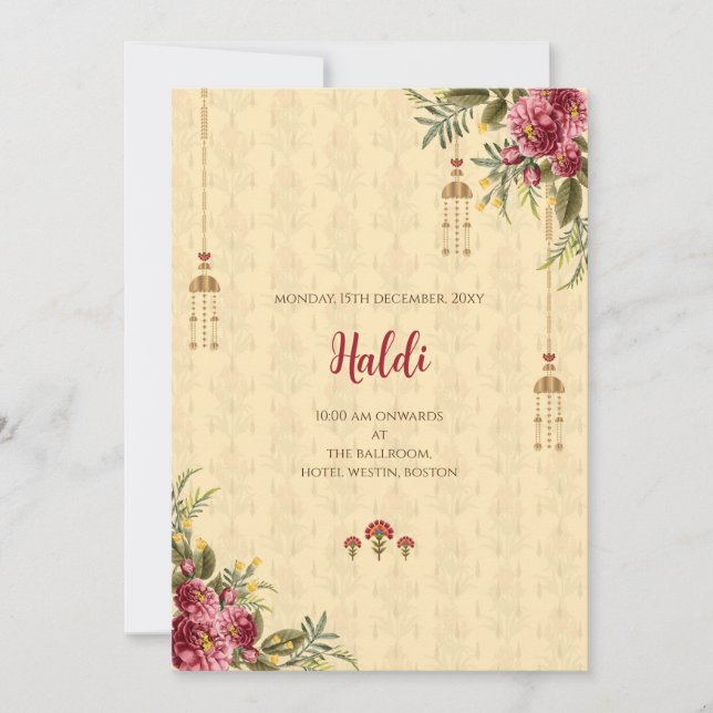 Digital Haldi invitation & Indian wedding card (Front)