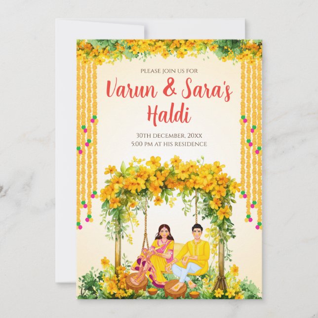 Digital Haldi invitations Pithi invites (Front)