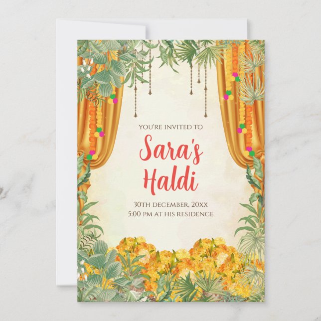 Digital Haldi invitations Wedding Haldi invites (Front)