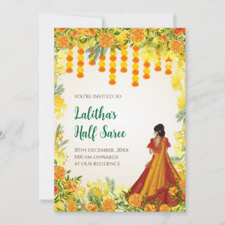 Digital Half Saree function invitations
