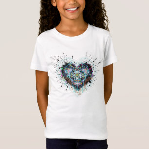 Digital Heart Sacred Geometry Heart Design  T-Shirt