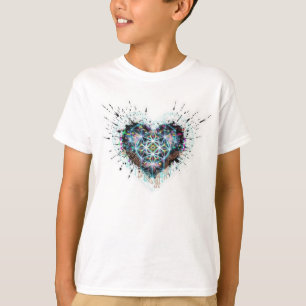 Digital Heart Sacred Geometry Heart Design  T-Shirt