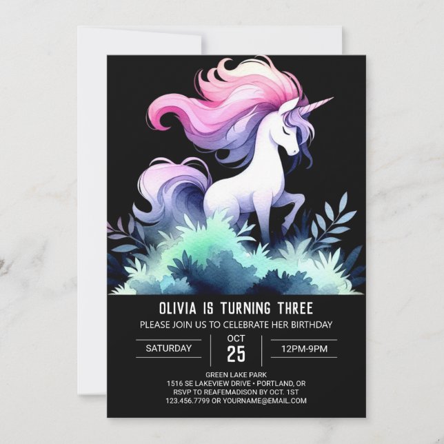 Digital Horse Birthday Invitation (Front)