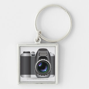 Digital illustration of digital camera key ring