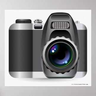 Digital illustration of digital camera poster