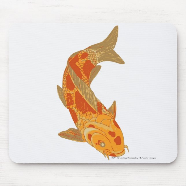 Digital illustration of Koi Carp Mouse Pad (Front)