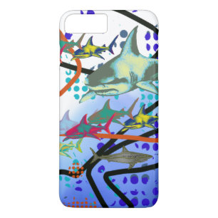 digital illustration of sharks Case-Mate iPhone case