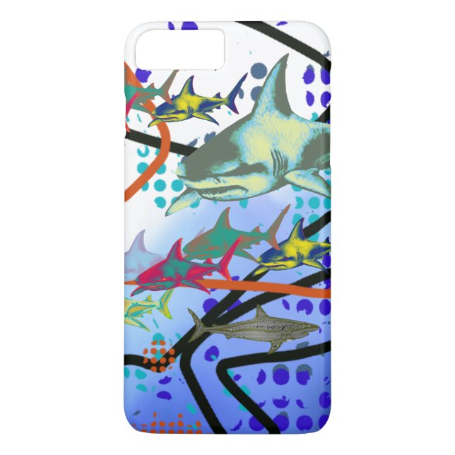 digital illustration of sharks Case-Mate iPhone case (Back)
