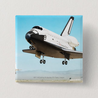 Digital illustration of Space Shuttle 15 Cm Square Badge