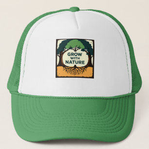 Digital Illustration of Stylized Tree with Roots a Trucker Hat