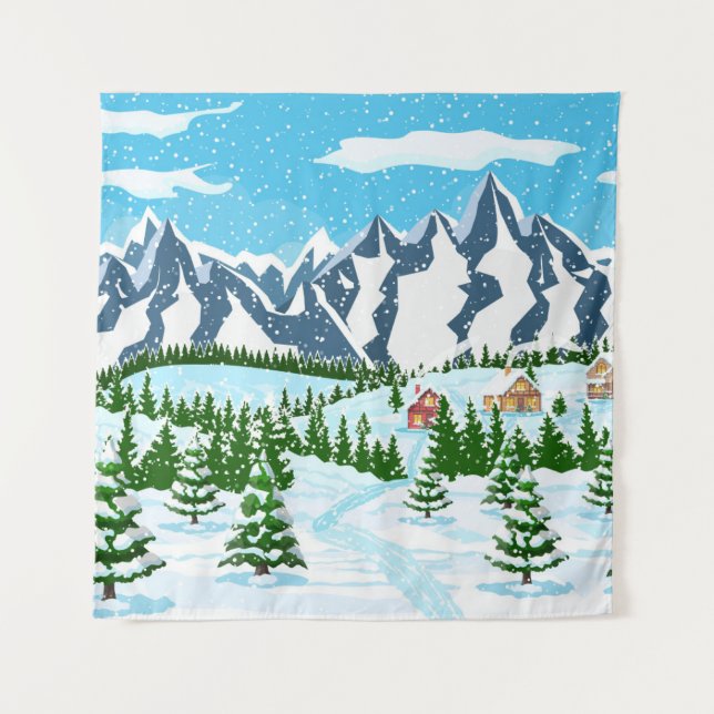 Digital illustration with the inscription coffee t tapestry (Front)