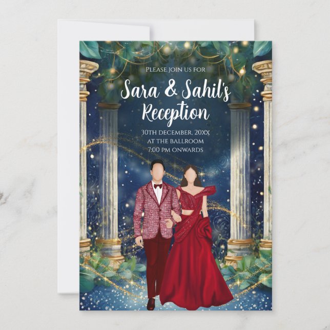 Digital Indian Reception invitations Sangeet (Front)