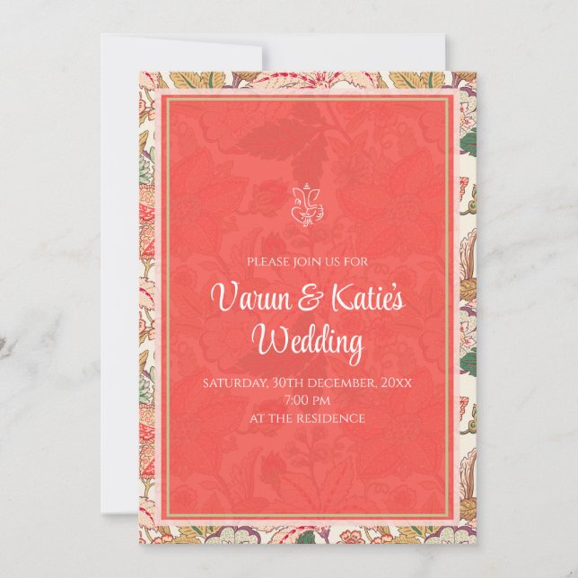 Digital Indian Wedding invite as Hindu Wedding (Front)