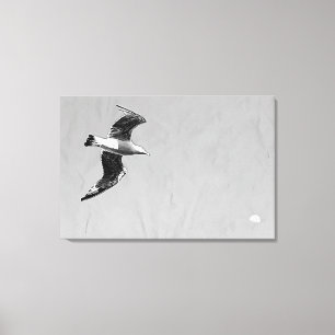 DIGITAL INK on seagull on stretched canvas Print