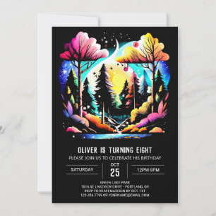 Digital Into the Woods Kids Birthday Invitation