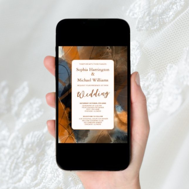 Digital Invite Boho Wedding Invitation QR Code  (Creator Uploaded)