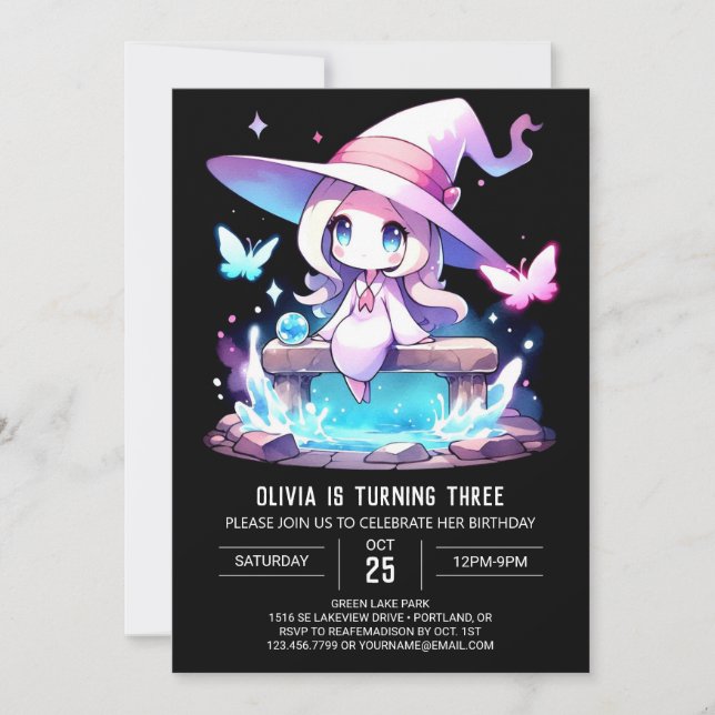 Digital Kids Wizard Birthday Invitation (Front)