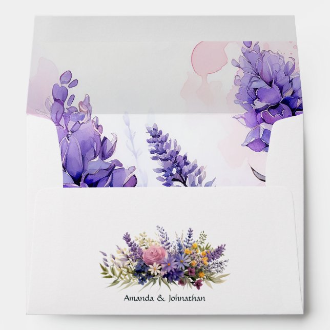 Digital Lavender Floral  Envelope (Back (Bottom))