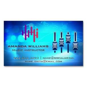 Digital Logo   Mixer   Music Background Magnetic Business Card