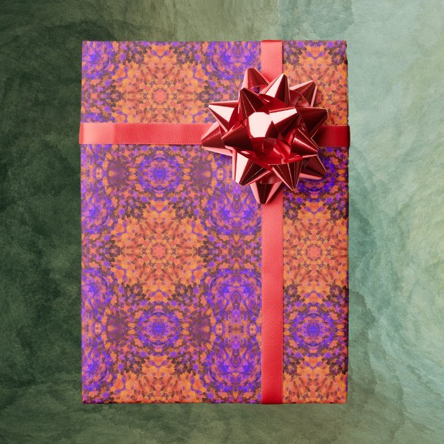 Digital Mandala Orange Blue and Purple Wrapping Paper (Creator Uploaded)