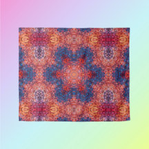 Digital Mandala Orange Blue and Red