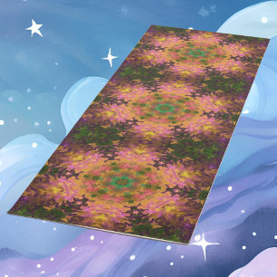 Digital Mandala Pink Yellow and Green Yoga Mat