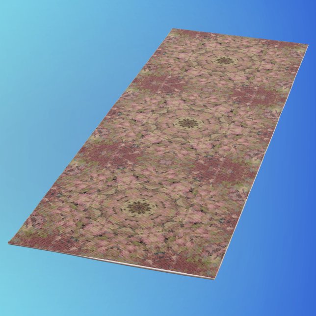 Digital Mandala Red Yellow and Brown Yoga Mat (Creator Uploaded)