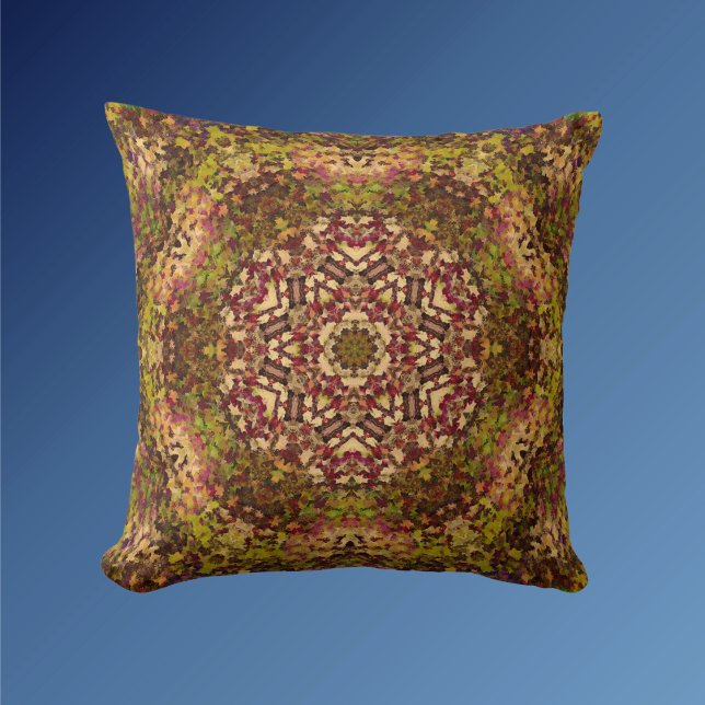 Digital Mandala Yellow Red and Purple Cushion (Creator Uploaded)