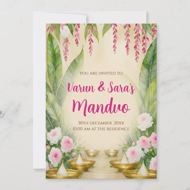 Digital Mandap Mahurat invitations Mandvo invites (Front)