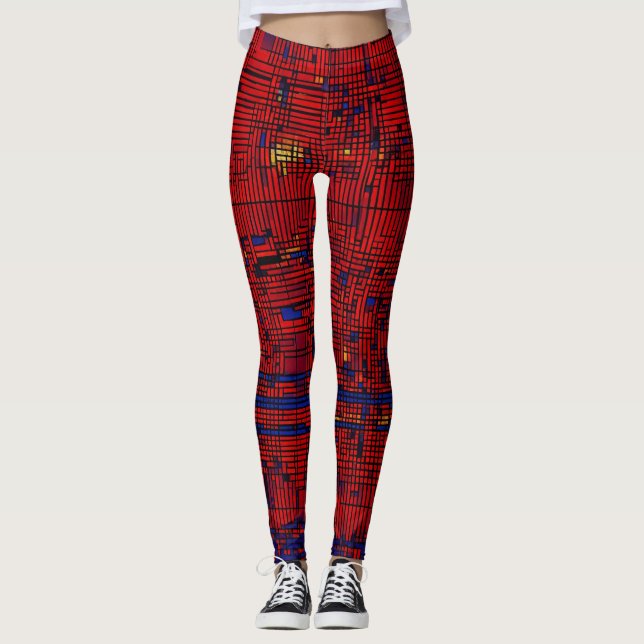 "Digital Matrix Fusion Leggings" Leggings (Front)