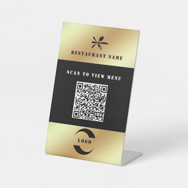 Digital Menu QR Code Pedestal Sign (Front)