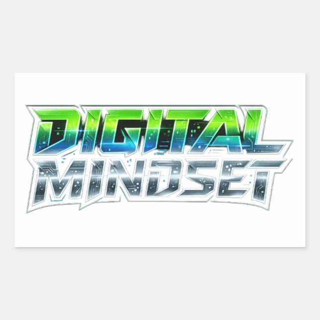 Digital Mindset Futuristic Tech Sticker (Front)