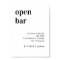 Digital Minimalist Bold Wedding Open Bar Sign