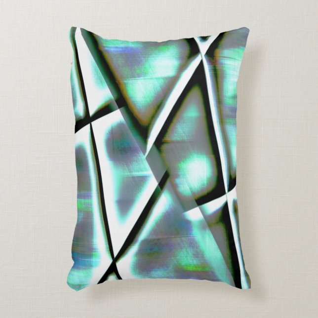 Digital minted colours up sloping framed rectangle decorative cushion (Front(Vertical))