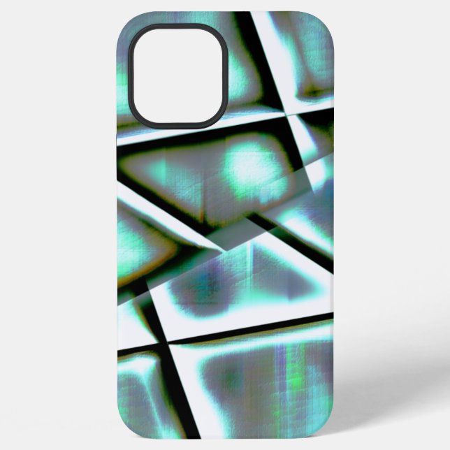 Digital minted colours up sloping framed rectangle iPhone case (Back)