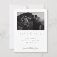 Digital Modern Minimalist Photo Save the Date