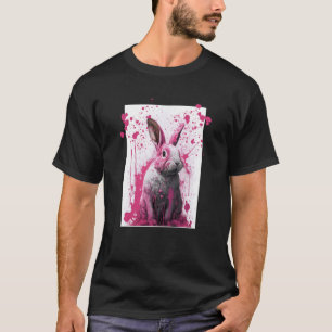 Digital modern Pink Rabbit bunny fan paint street T-Shirt