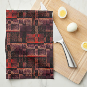 Digital Mounting of Red Granite Marble Tea Towel
