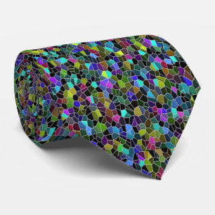 Digital Multi coloured glass print Tie