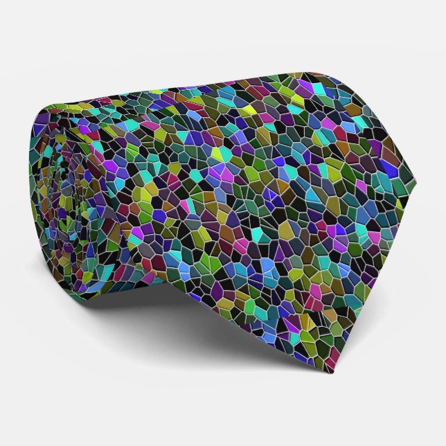 Digital Multi coloured glass print Tie (Rolled)