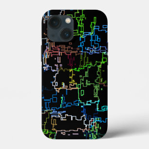 Digital Multicolored Abstract Line Pattern iPhone 13 Mini Case