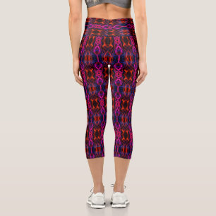 Digital Multicolored Pattern Capri Leggings