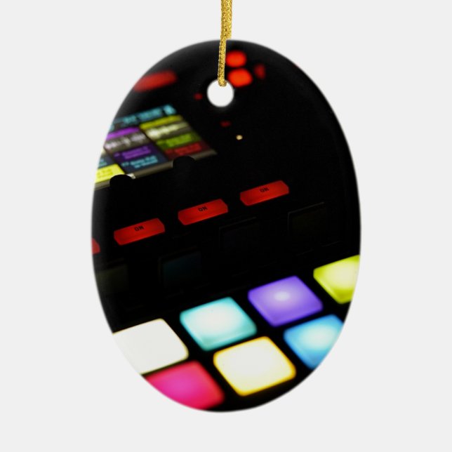Digital Music Dj Technology Sequencer Samples Ceramic Tree Decoration (Front)