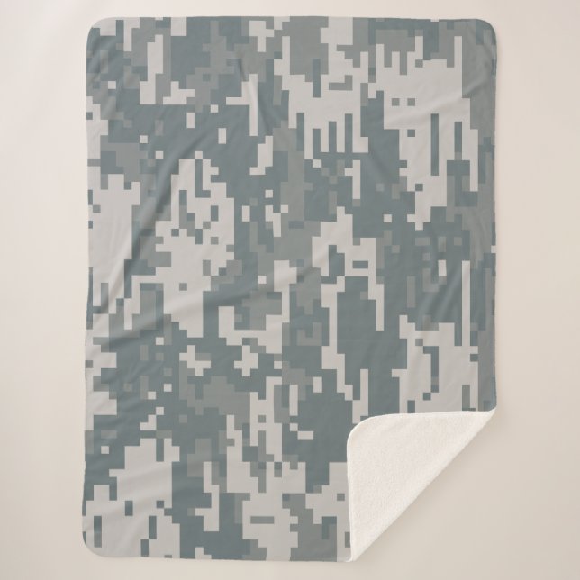 Digital Nature Camo Sherpa Blanket (Front)
