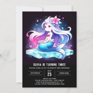 Digital Nautical Mermaid Birthday Invitation