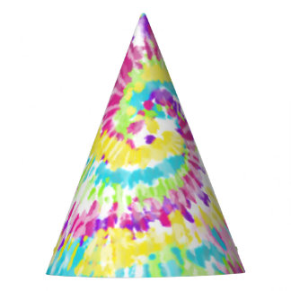 Digital Neon Tie Dye Party Hat