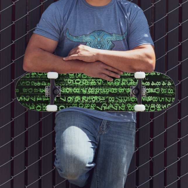 Digital Nerd Neo Pattern Futuristic  Skateboard (Outdoor 3)
