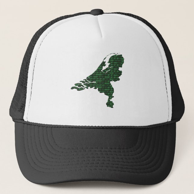 Digital Netherlands - binary code on map of The Ne Trucker Hat (Front)