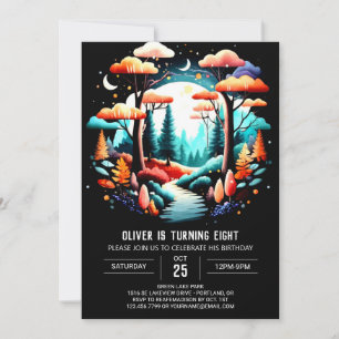 Digital Online Woodland Kids Birthday Invitation