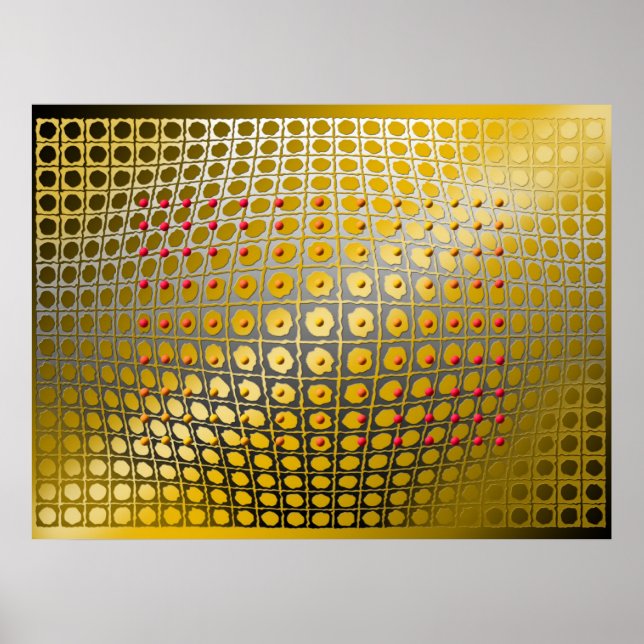 Digital Op-art  Spheroid magnetism Poster (Front)